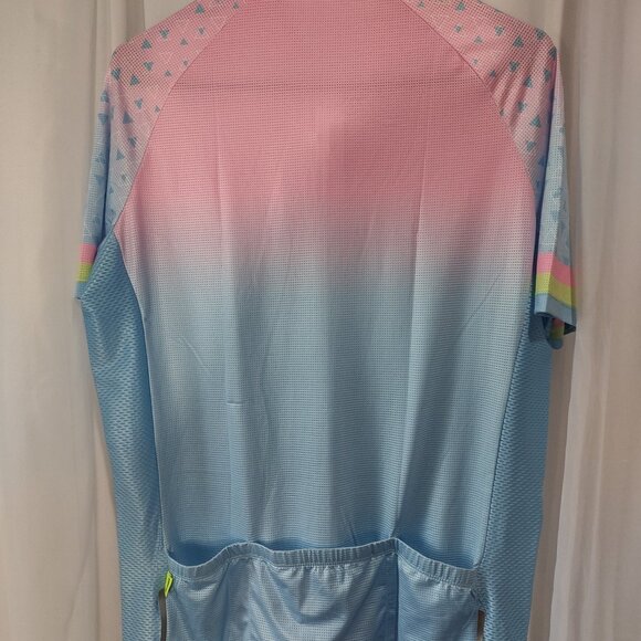womens Oudike blue and pink 100% polyester cycling jersey. size xxxl - Picture 11 of 11